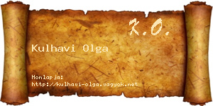 Kulhavi Olga névjegykártya